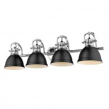  3602-BA4 CH-BLK - Duncan CH 4 Light Bath Vanity in Chrome with Matte Black Shades